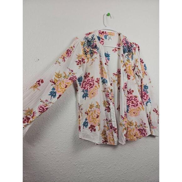 Chic Connection Floral Button Down Long Sleeve  Small - Picture 2 of 5